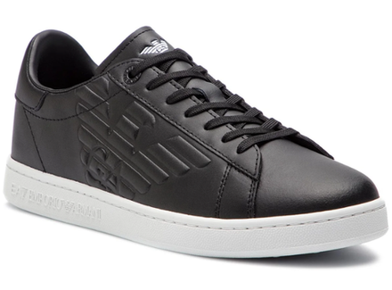 Мужские кроссовки EA7 Unisex Leather Sneaker - black