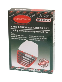 Экстракторы для извлечения заломанных болтов, набор 5пр. RockForce##Rock FORCE RF-63005A