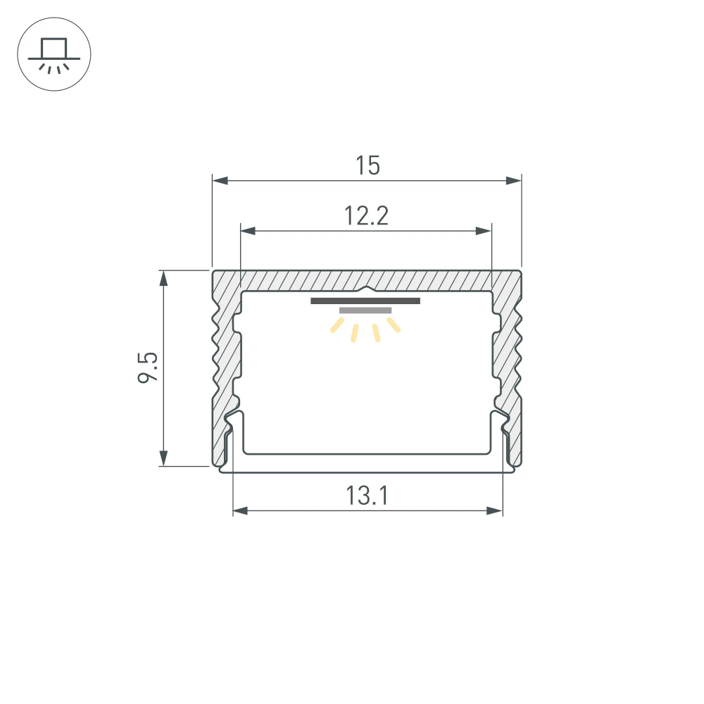 Профиль SL-SLIM15-H10-2000 ANOD (Arlight, Алюминий) 056888