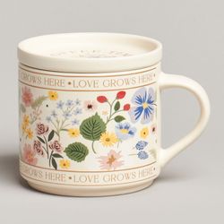 КРУЖКА С КРЫШКОЙ LEFARD SPRING FLOWERS 390МЛ. (КОР=24ШТ.)