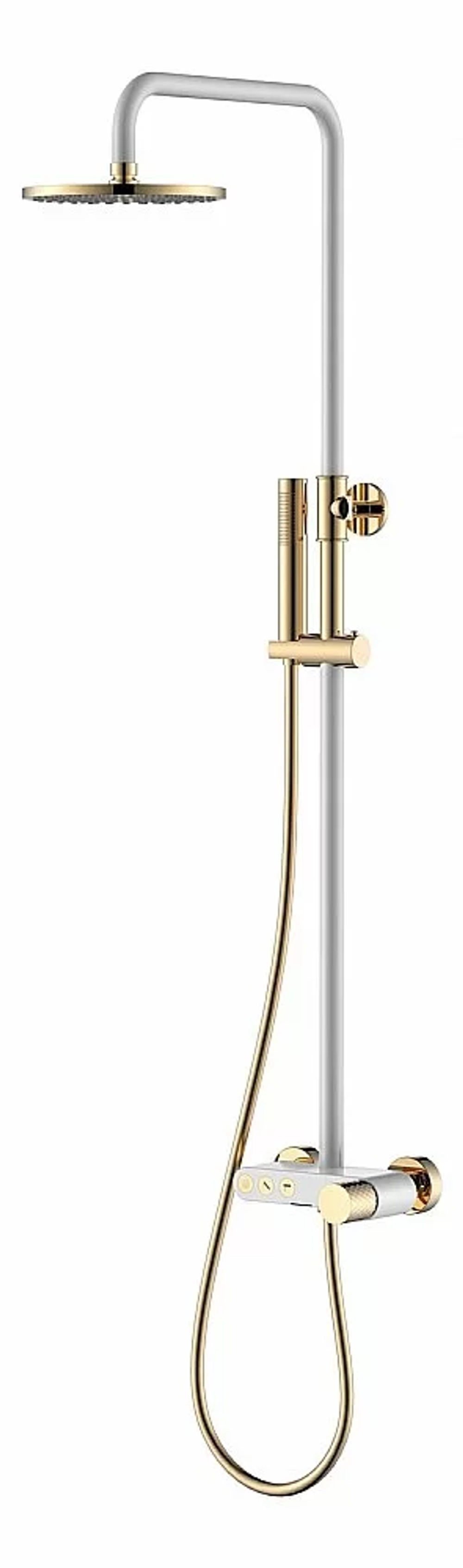 Душевая система Boheme STICK WHITE DIAMOND GOLD 128-WG белый/золото