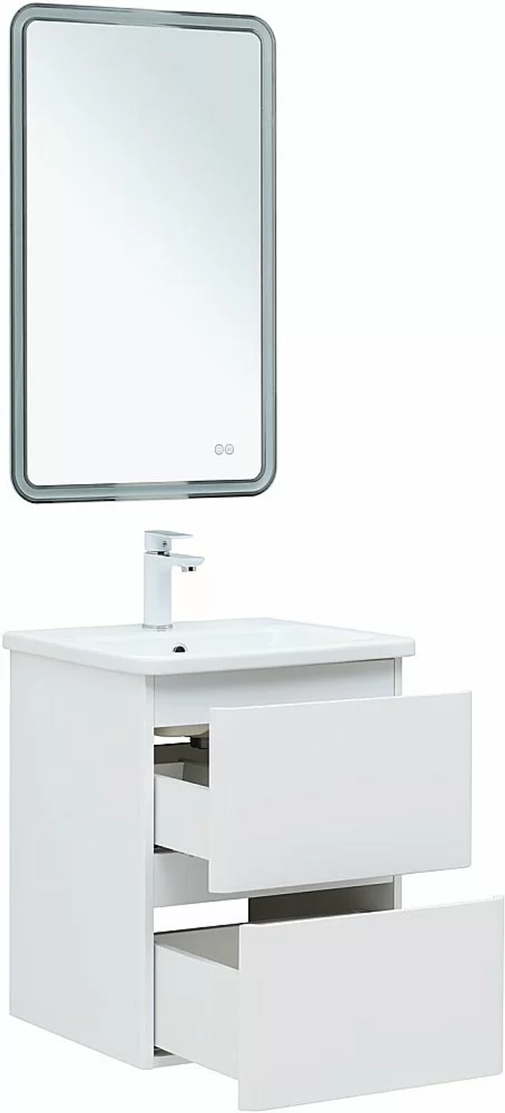 Тумба с раковиной Aquanet Эмбер 330463 50 белый матовый