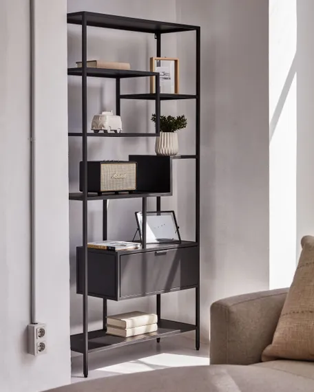 Стеллаж Shantay 168x80 см, черный металл