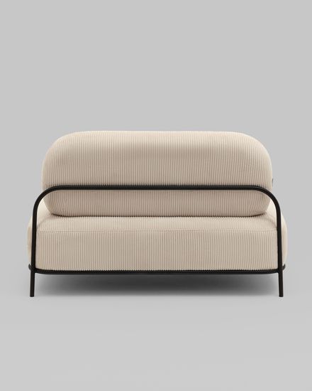 Диван Стоун велюр рельефный молочный