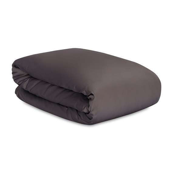 Комплект постельного белья из премиального сатина темно-серого цвета из коллекции essential, 150х200 см