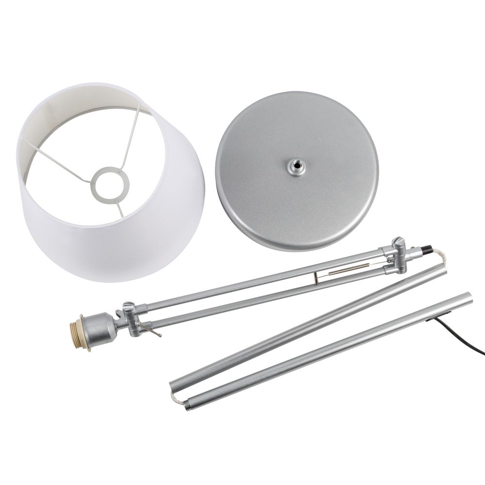 UML-T500 E27 SILVER-WHITE Торшер напольный под лампу Е27. 60W. с регулировкой наклона. Серебристый-Белый. ТМ Uniel