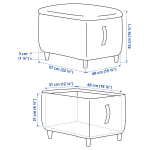 Пуф с местом для хранения - IKEA OSKARSHAMN/ОСКАРСХАМН ИКЕА, 40х42х57 см, чёрный