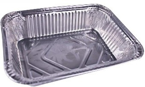 Форма алюмининевая,прямоугольная ,G-край,верхний внешний размер: 202*138мм, дно 162*97мм, высота 44мм. 600шт/кор. объем 800мл