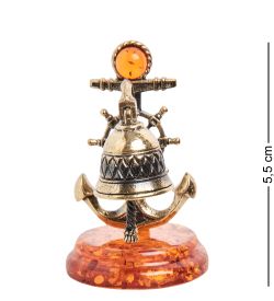 Народные промыслы AM-1845 Фигурка «Рында с якорем» (латунь, янтарь)