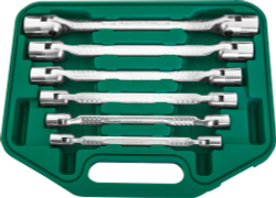 W43A106S Набор ключей гаечных карданных в кейсе, 8-19 мм, 6 предметов