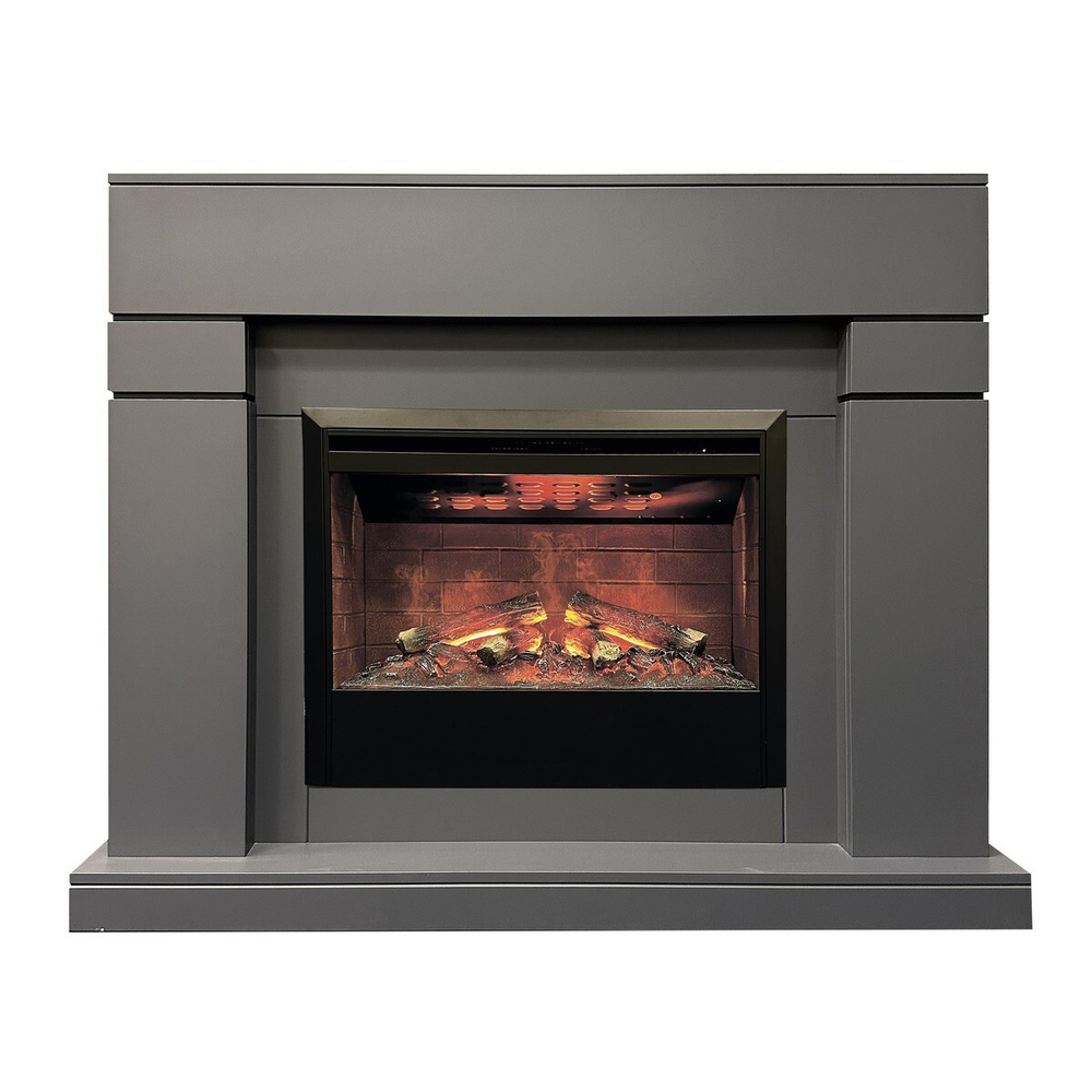 Электрокамин RealFlame Lindelse 26 GR серый, графит c очагом 3D Helios 26