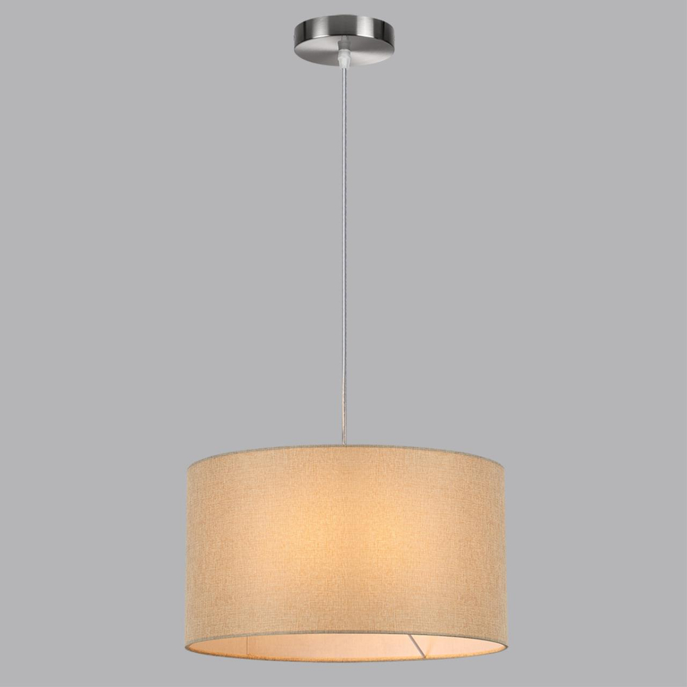 8250/2 MODERNI LN26 527  никель/бежевый, металл/текстиль Подвес Е27 2*60W 220V NIKKI