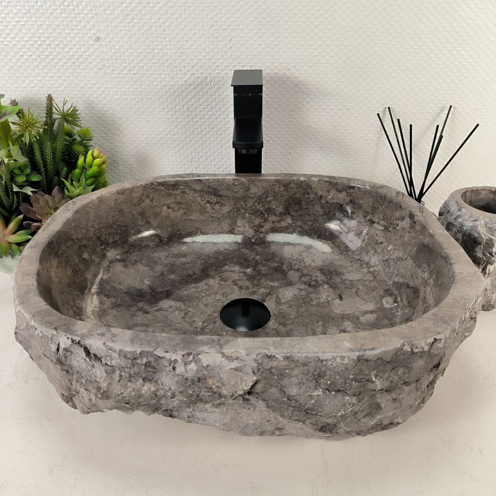 Раковина из мрамора Erozy Grey EM-65088 50*41*16 0887