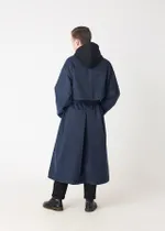 Плащ FOS Мужской Длинный Синий