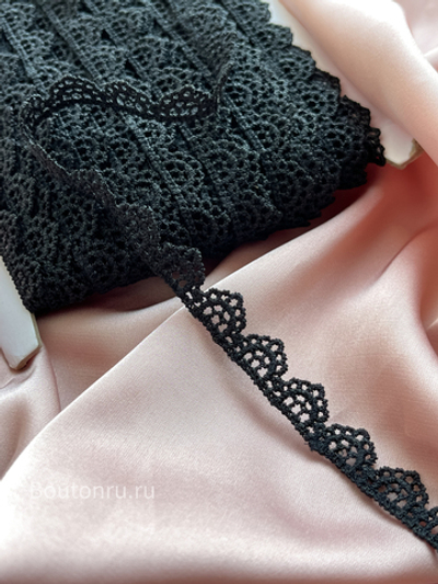 Кружево черное 11 мм полиэстер