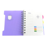 Блокнот А6, Alingar, гребень, пластиковая обложка, с разделителями, ассорти, клетка, 120 л., "Пастельные тона. Премиум"