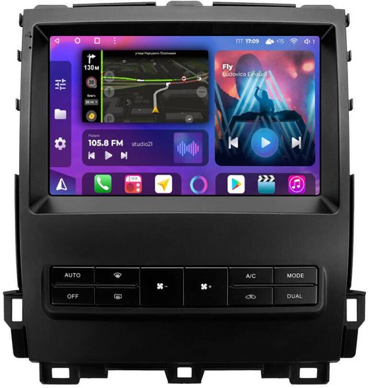 Магнитола для Lexus GX470 J120, Toyota Land Cruiser Prado 120 (климат на ШГУ, рамка тип 2) - FarCar BM9-2K-8001H монитор 9.5" 2K QLED на Android 14, TS10, 4+32Гб, CarPlay, 4G SIM-слот