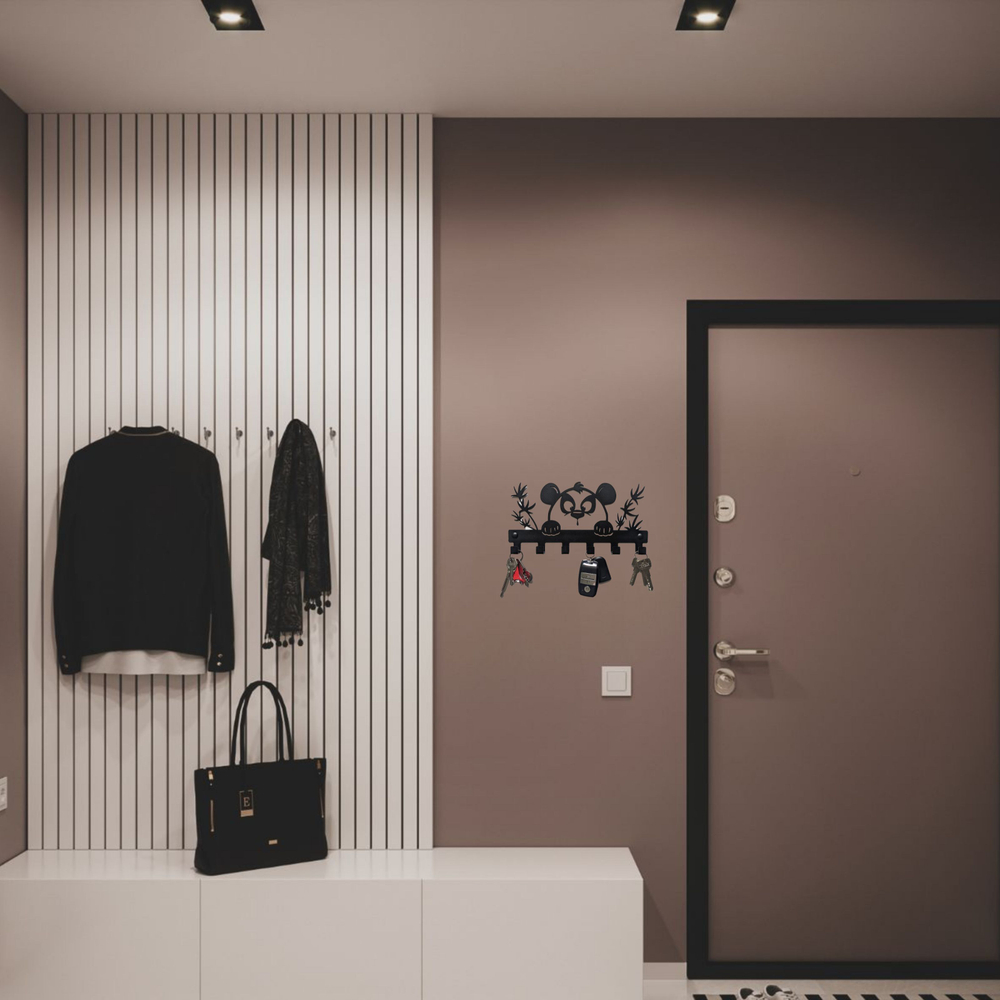 Ключница настенная Панда для украшения интерьера и хранения аксессуаров, ключей, украшений и других мелочей