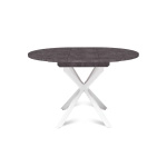 Стол круглый раздвижной Твист (90+30) камень темный / опоры белые