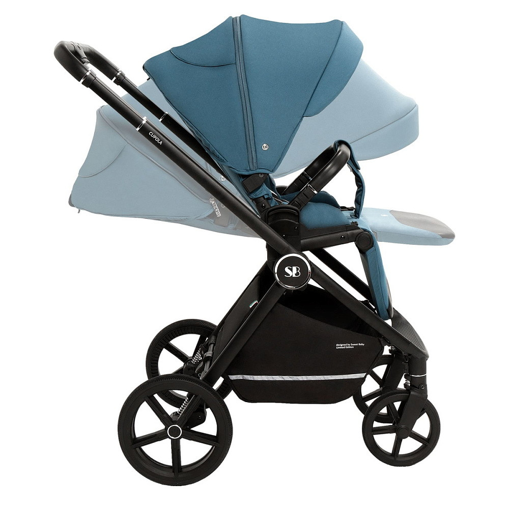 Коляска 4 в 1 Sweet Baby Cupola New + автокресло Elegante Plus с базой i-Size ISOFIX DK780 Ocean Green