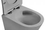 Унитаз ABBER Bequem AC1102TMG подвесной серый матовый, безободковый, смыв торнадо
