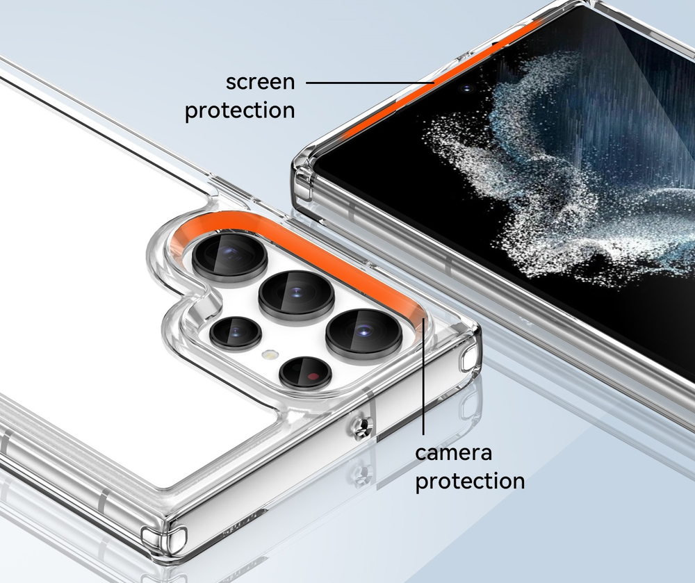 Усиленный прозрачный чехол для Samsung Galaxy S22 Ultra, увеличенные защитные свойства
