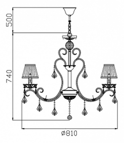 Люстра на штанге Maytoni ARM288-08-G