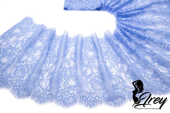 01-45 Кружево шантильи 24 см, голубой 3090