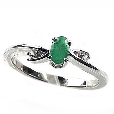 Кольцо "Туам" изумруд, циркон