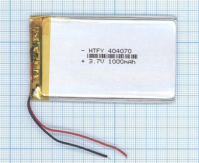 Аккумулятор Li-Pol (батарея) 4*40*70мм 2pin 3.7V/1000mAh