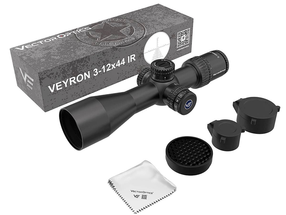 Прицел Vector Optics Veyron 3-12x44 IR, SF, MPR-V10 (MIL), подсветка красная, 30мм, 0.1 MIL, IPX4, 515г