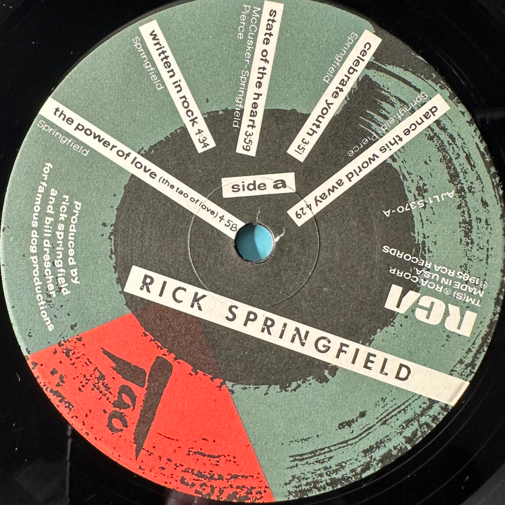 Rick Springfield ‎– Tao (США 1985г.)