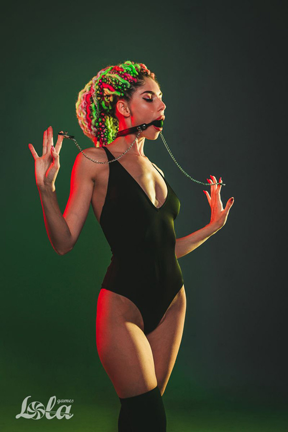 Силиконовый кляп-шар 4см с зажимами на соски Lola Games Party Hard Hentai 1150-01lola