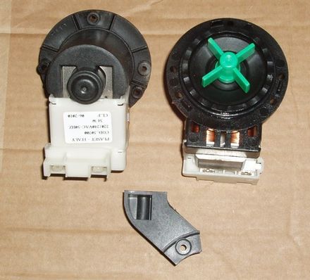 Насос (помпа) Plaset 34W/Askoll 40W без улитки, 3 винта, клеммы назад раздельно, см. 63AB912