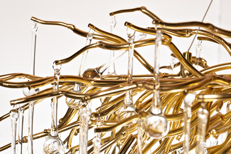 Люстра круглая подвесная 120х38см Garda Decor золото