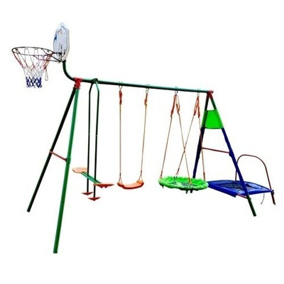 Детский уличный комплекс с батутом и баскетболом DS DFC