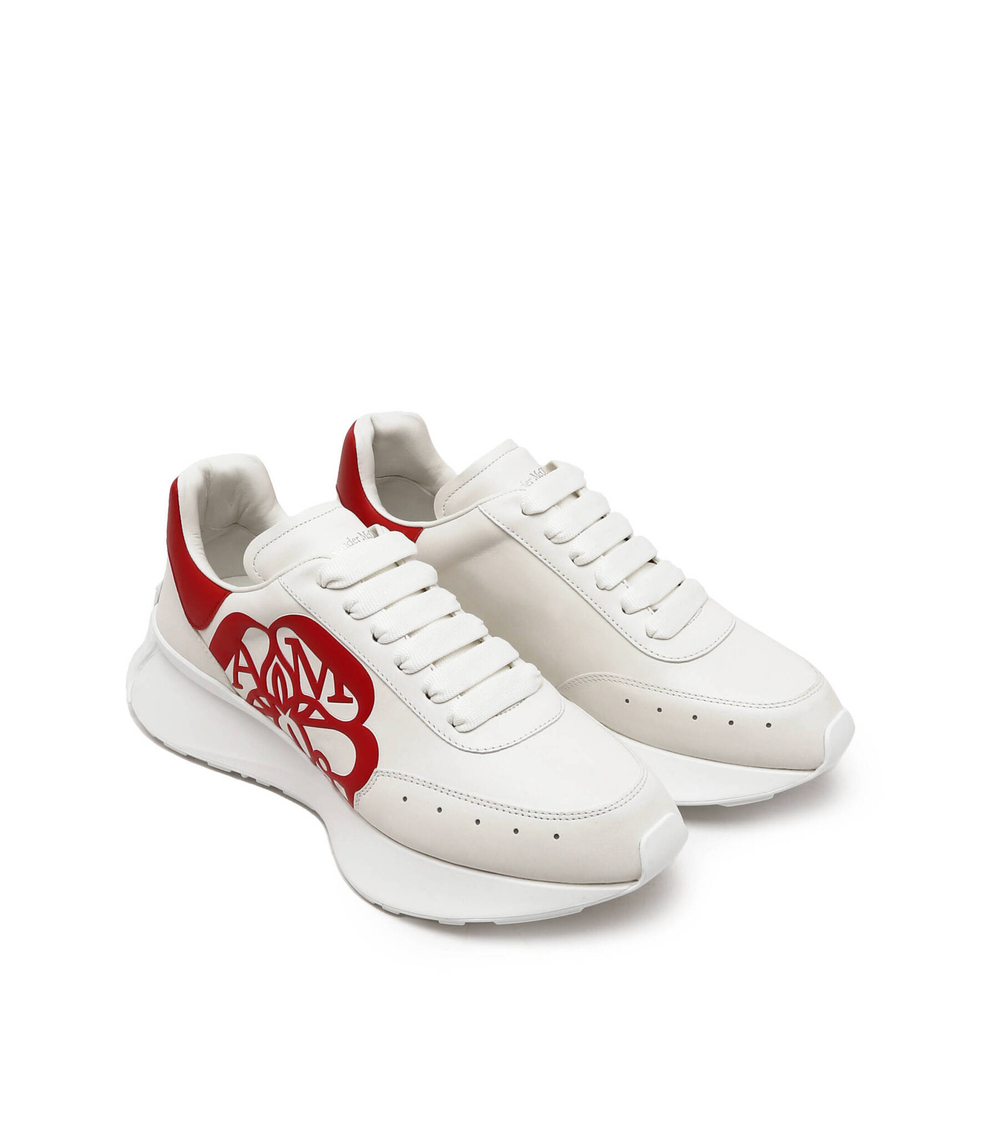 кожаные кроссовки sprint runner Alexander McQueen - белый(727377 WIC9E)