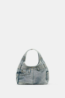 ZARA ДЖИНСОВАЯ СУМКА, СИНИЙ ДЖИНСОВЫЙ