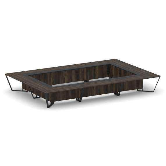 Steel Meet Стол переговорный прямоугольный KM-PR.B.SP-26K2 Дуб Мали/Графит Глянец/Металл Черный 6000