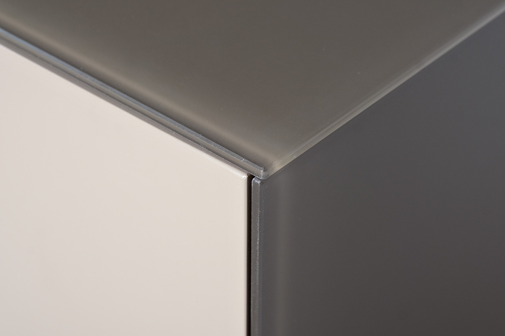 Комод со стеклянной столешницей 80х42х200см Garda Decor серый с бронзой