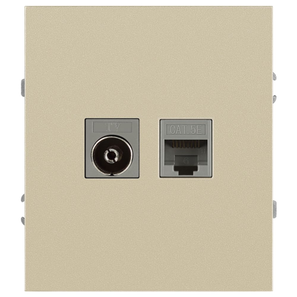 Розетка ЭРА Arktik 16-3110-04 комбинированная RJ45+TV шампань | Эра Arktik