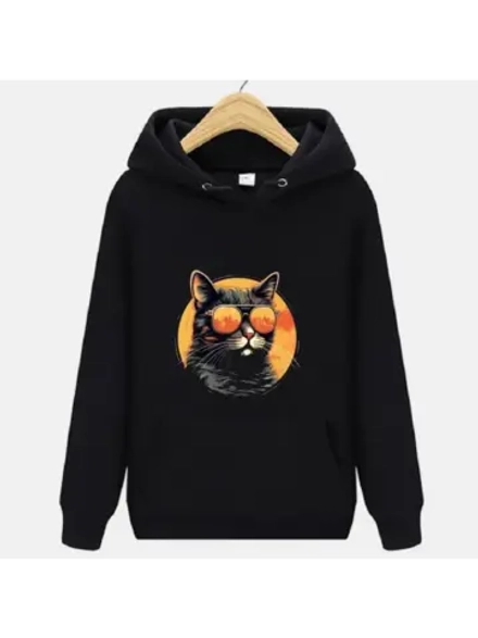 Термотрансфер "Кот в очках" 20х20, наклейка на одежду