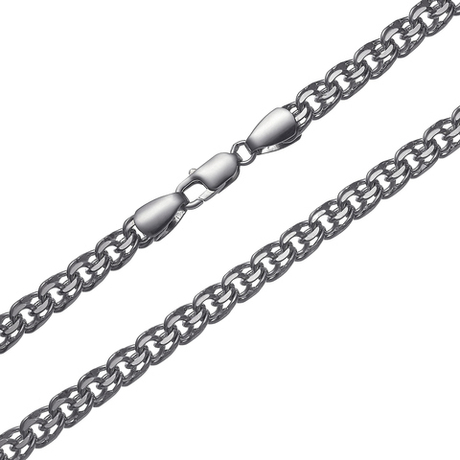 Цепь из серебра/Бисмарк/Родий/Со вставкой спаси и сохрани