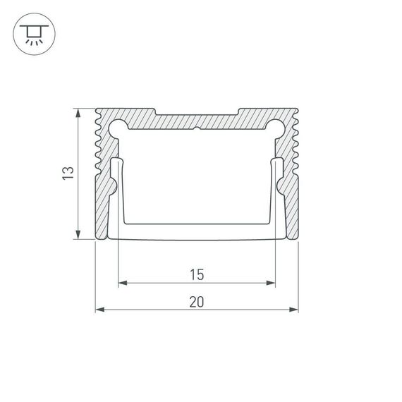 Профиль с рассеивателем Arlight SL-Slim20-H13-2000 Anod+Opal 036835