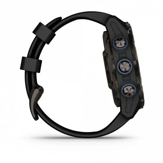 Descent Mk3i 43 мм, титановый, угольно-серый, DLC, черный силиконовый ремешок