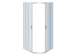 AQ NAA 2142-80 Душевой уголок 1/4 круга, двери раздвижные 800x800x2000, профиль хром, стекло прозрачное
