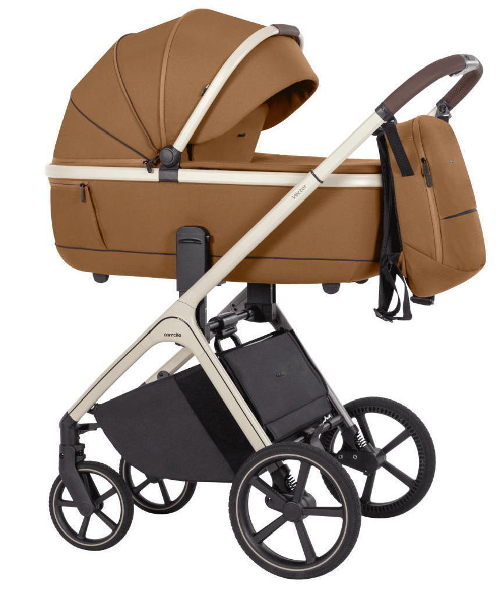 Коляска Carrello Vector CRL-6550 и автокресло Cybex Aton S2 Hibiscus Red 3 в 1 Coral Beige
