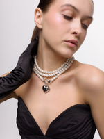 Колье "Pure" White Very Long из перламутра Silver