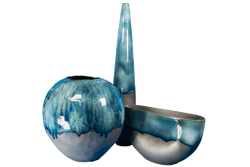 Элитная ваза декоративная керамическая высокая NIGHT TIDE от S. Bernardo из Португалии