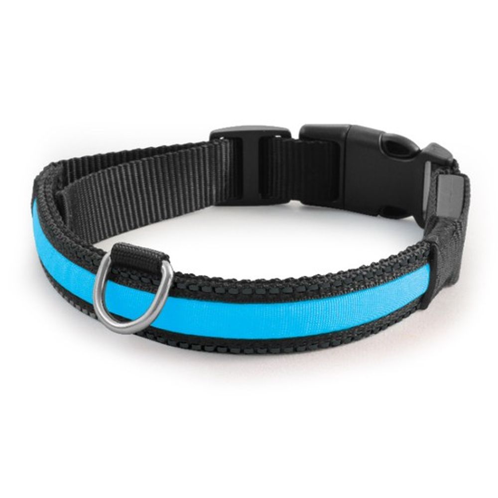 Ошейник светодиодный Triol синий S, 20*230-310мм